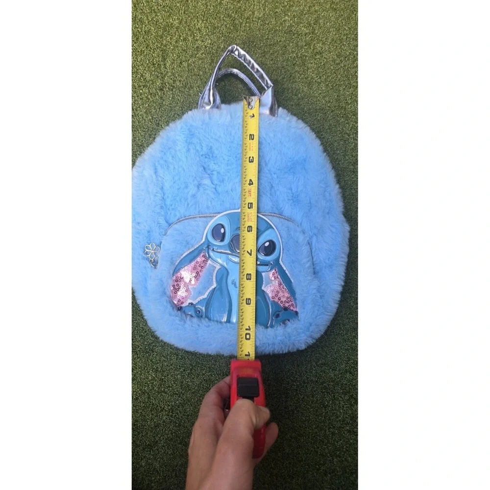 Kids Plush Blue Character Backpack Faux Fur Mini Bag Cartoon School Travel Bag